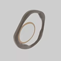 Modern Decorative Mirror With Black Outer Frame And Gold Inner Ring For Stylish Home Interior