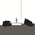 Modern Public Chair Design With Stone Base White Panel And Music Note Symbol