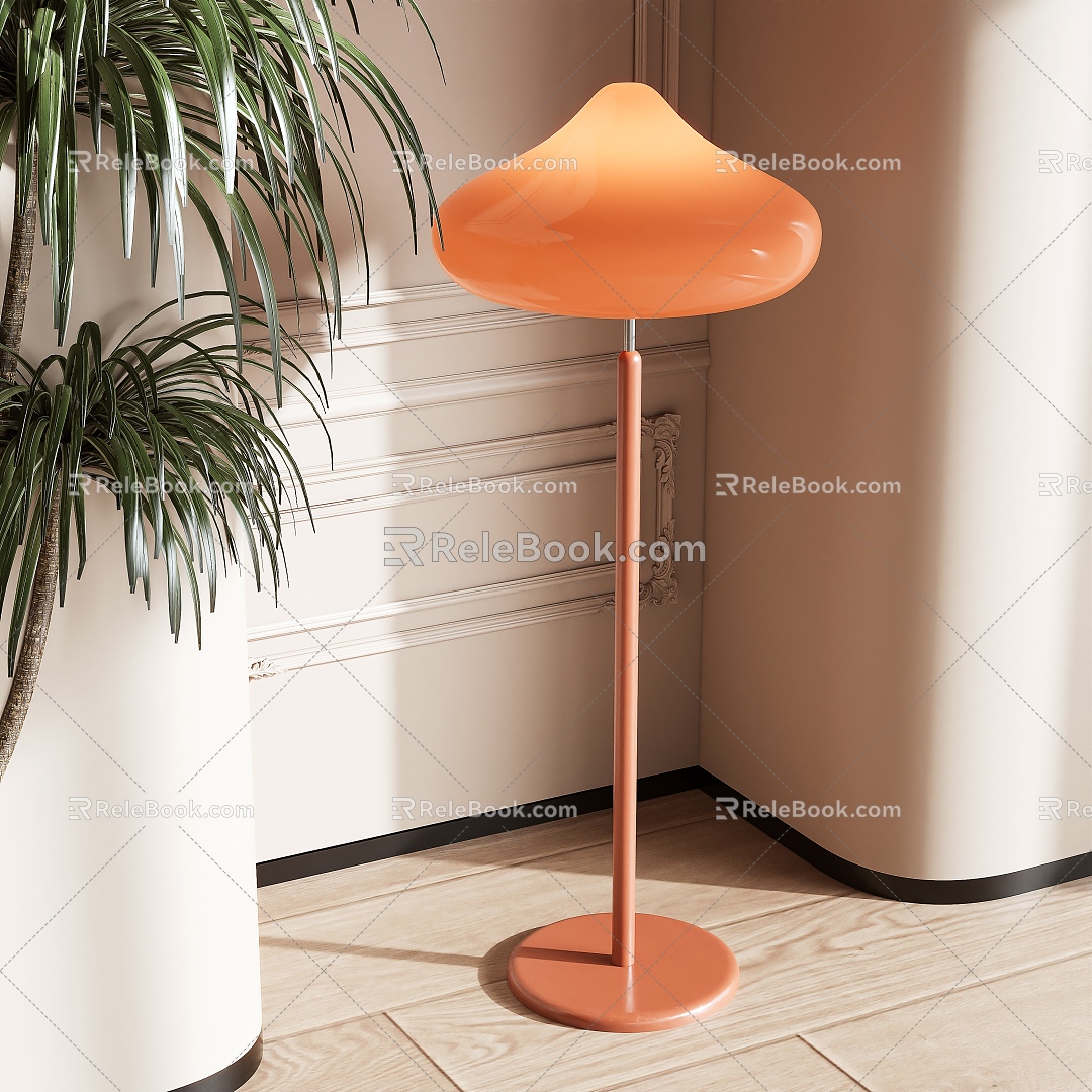 Cream wind floor lamp 3d model