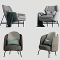 Modern Single Sofa Single Sofa Combination 3d model