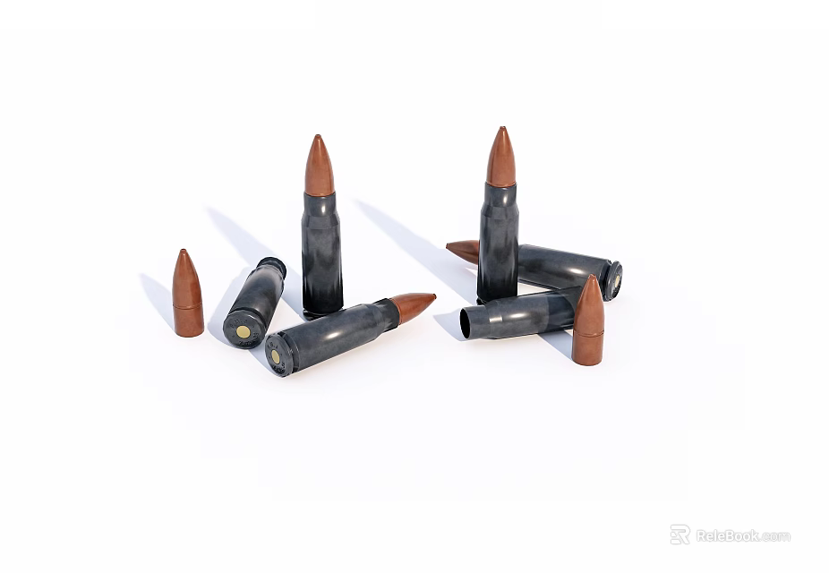 High Quality Fighter Jet Bullets Used in Modern Military Aircraft Weapons 3d model 