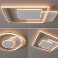 Modern LED Ceiling Lights With Various Shapes And Illuminated Frames 3d model