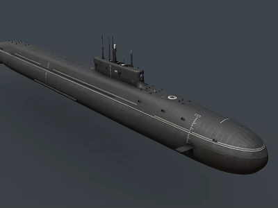 Military Gray Submarine Warship Design With Hull Antenna And Smooth Surface 3d model