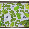 Green Moss Landscape Design With Woven Frame And Stone Accents Decorative Plants