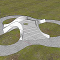 Modern Road Facility With Curved Design Staircase And Lush Surrounding Greenery