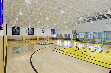 modern basketball court basketball hall 3d model