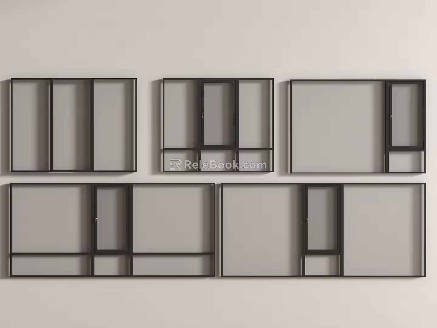 modern windows floor-to-ceiling windows sliding windows casement windows bay window system windows window frames 3d model
