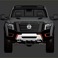 Silver Modern Pickup Truck With Crew Cab Black Wheels Red Accents Sporty Design