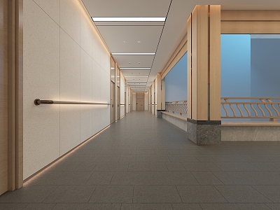 Modern Corridor Sanatorium Corridor 3d model