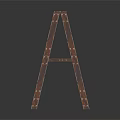 Sturdy Riveted Brown Metal Three Legged Stool With Industrial Design