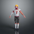 American Football Uniform Featuring Number 1 COUGARS Yellow Helmet Black Pants White Socks Black Shoes