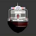 CAR MARITIME Vessel With White Hull Red Bottom Railed Deck And Lifebuoys