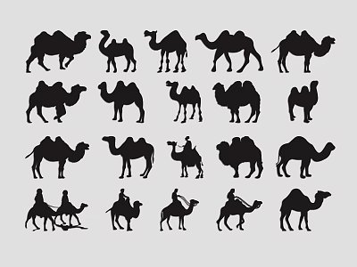 Various Reptile Silhouettes Showing Different Poses And Natural Movement Styles 3d model