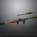 Rocket Launcher With Orange And Black Body Two Green Warheads White Details Cylindrical Tube