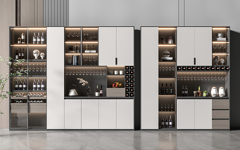 Modern Wine Cabinet Wine Cabinet Combination 3d model