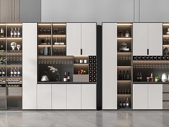 Modern Wine Cabinet Wine Cabinet Combination 3d model