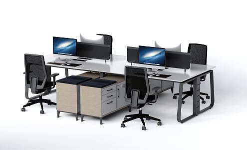 modern office desk and chair 3d model