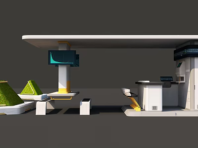 Modern Commercial Display Shelves With Multi tier Structure And Integrated Lighting Features 3d model
