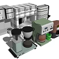 Essential Modern Kitchen Appliances Including Coffee Maker Toaster Blender And Kettle