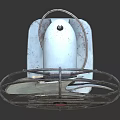 Vintage Electric Cooling Fan With Metal Frame Red Button White Blades And Stable Base