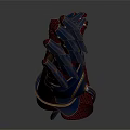 Fashionable Leather Fingerless Gloves With Tactical Design And Metal Accents In Blue Brown Color