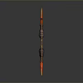 Mythical Bow Weapon With Red Black Design Curved Shape Demon Horns And Golden String