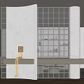 Modern partition glass brick partition 3d model