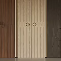 Minotti Wooden Wardrobe Doors With Wood Grain And Circular Details In Different Colors