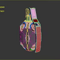 Modern Grenade Weapon Design With Silver Metal Body Red Strap And Circular Components 3d model