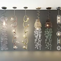 Stylish Decorative Chand eliers With Diverse Spiral Glass And Metal Wrapped Designs