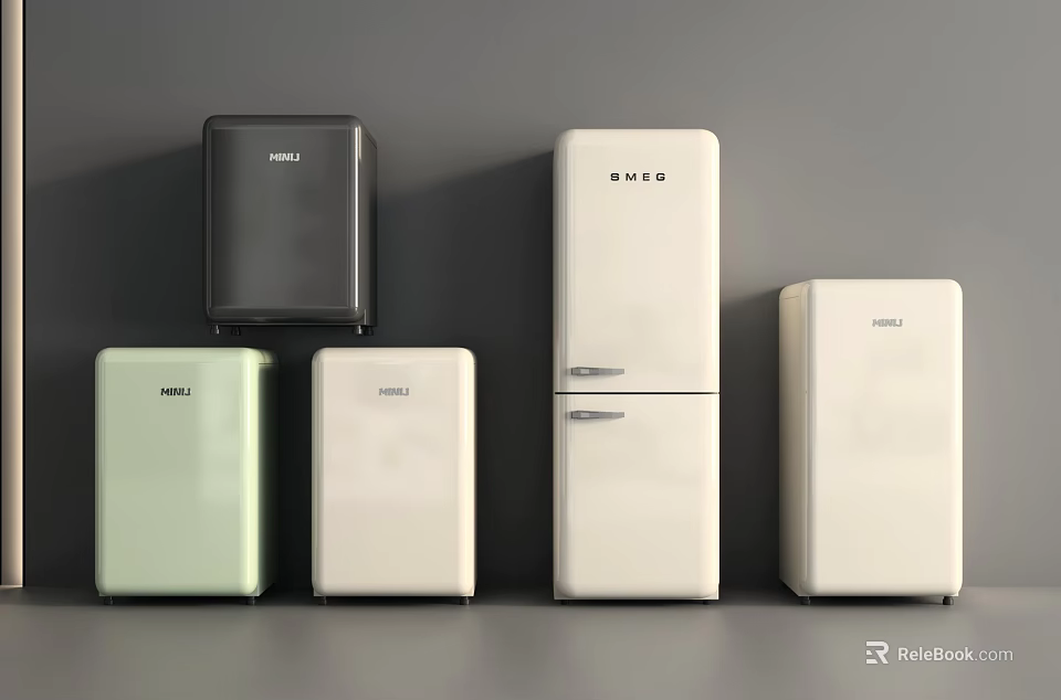 SMO Refrigerators and Freezers Featuring Various Colors Classic Designs and Sizes for Home Use 3d model 