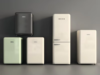 SMO Refrigerators and Freezers Featuring Various Colors Classic Designs and Sizes for Home Use 3d model