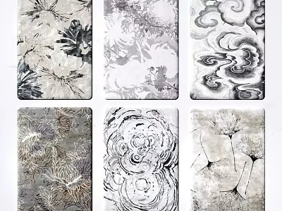 Square Rugs With Artistic Floral And Cloud Designs 3d model