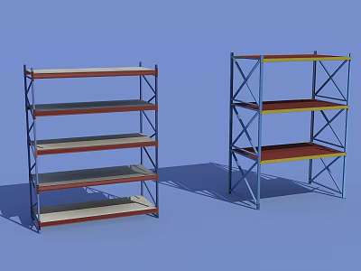 Sturdy Metal Frame Display Shelves With Multi Layer Storage For Retail Use 3d model