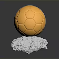 Shiny Golden Soccer Ball Shaped Decorative Equipment With Transparent Crystal Base