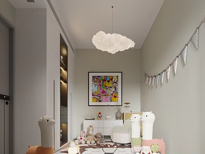 Modern Elegant Walk in Closet Interior Design With Storage Cabinets And Pendant Lighting 3d model