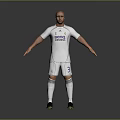 3D Football Player Model Wearing Real Madrid White Jersey Number 3 Shorts Socks Shoes