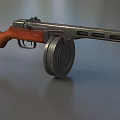 Submachine gun machine gun PPSh41 Poposa submachine gun semi-automatic rifle super realistic high precision film and television level 3d model