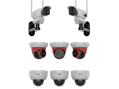 High Quality Projection Surveillance Cameras with Dome Bullet Models for Indoor Outdoor Security 3d model