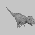 Low Poly Style Reptile T Rex With Open Mouth Sharp Teeth Brown Yellow Geometric Shapes