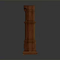 Vintage Wooden Grandfather Clock With Ornate Carvings Clock Face And Pendulum