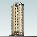Modern High Rise Building Exterior With Light Colored Facade And Multiple Windows 3d model