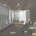Modern Hotel Public Lounge Interior With Cozy Sofa Coffee Table And Area Rug
