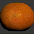 Fresh Ripe Orange Fruit With Glossy Surface On Dark Background Close Up Shot