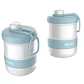 White And Light Blue Thermos Flask With Handle BRAND Design