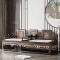 Chinese-style Luohan Bed Carved Luohan Bed 3d model