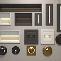 Modern Wall Niches In Black White Gold With Various Shapes And Lighted Features