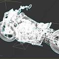 Sleek Black Custom Motorcycle With Red Seat Unique Engine And Body Design 3d model