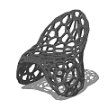 Gray Leisure Chair With Hollow Net Like Structure Modern Unique Geometric Hole Design
