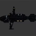 Futuristic Interstellar Spacecraft With Detailed Hull Engines And Command Tower